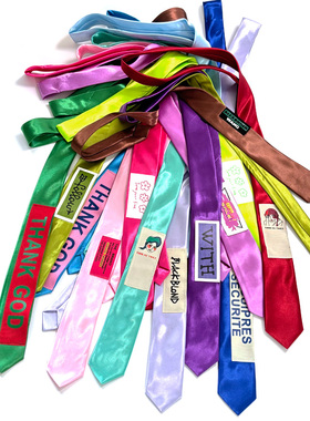 买二送一 缎面5cm宽窄版领带女学生手打纯色百搭个性手工制作布标