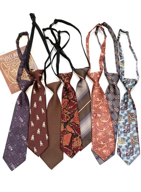 买二送一 MIMI小领带女短款免打复古美拉德个性古着学生配饰百搭