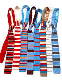 买二送一MIMI复古撞色横条纹针织手打领带女小众设计个性 多彩亮色