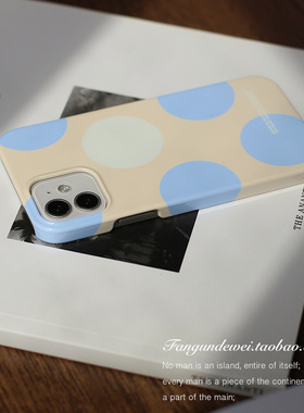翻滚的胃 | 黄蓝波点 小众设计亮面半包硬壳 12/13pro菲林硬壳13