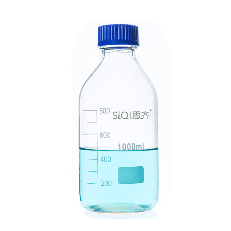 ͸Ã÷Ë¿¿ÚÆ¿ÃÜ·âÆ¿¸ßÅð¹è²£Á§Æ¿1000ml˼ÆëÀ¶¸ÇÊÔ¼ÁÆ¿ÂÝÎÆ¿Ú´ø¿Ì¶È