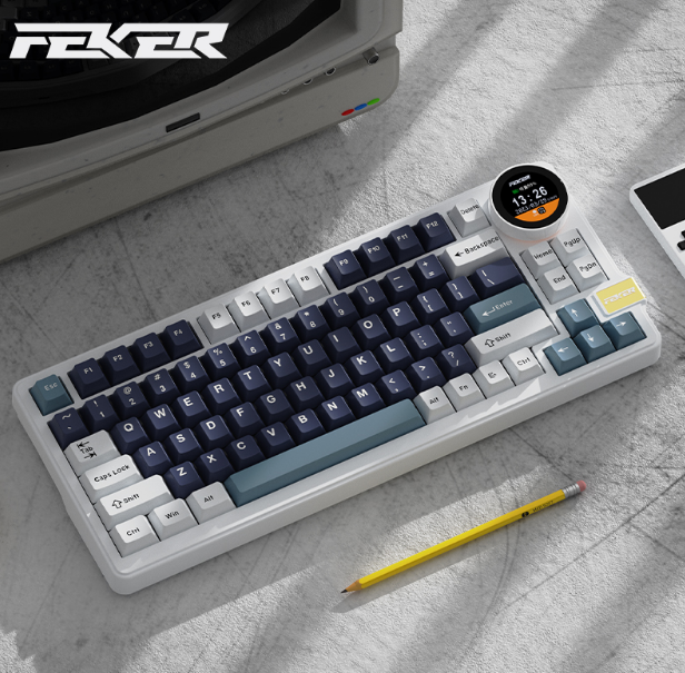 FEKER K75三模热插拔多功能旋钮显示屏83键键盘