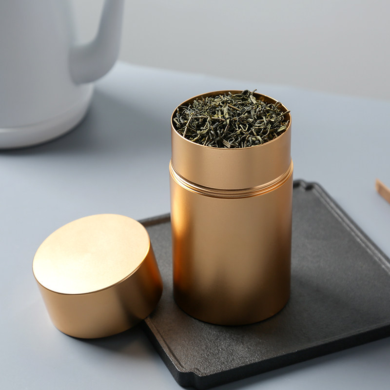 大号不锈钢金属茶叶罐铝合金密封罐茶叶盒铁罐茶罐罐子茶叶包装罐