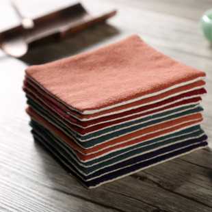 九工匠 手工棉麻布艺茶杯垫 功夫茶具道配件日式吸水隔热防滑壶垫