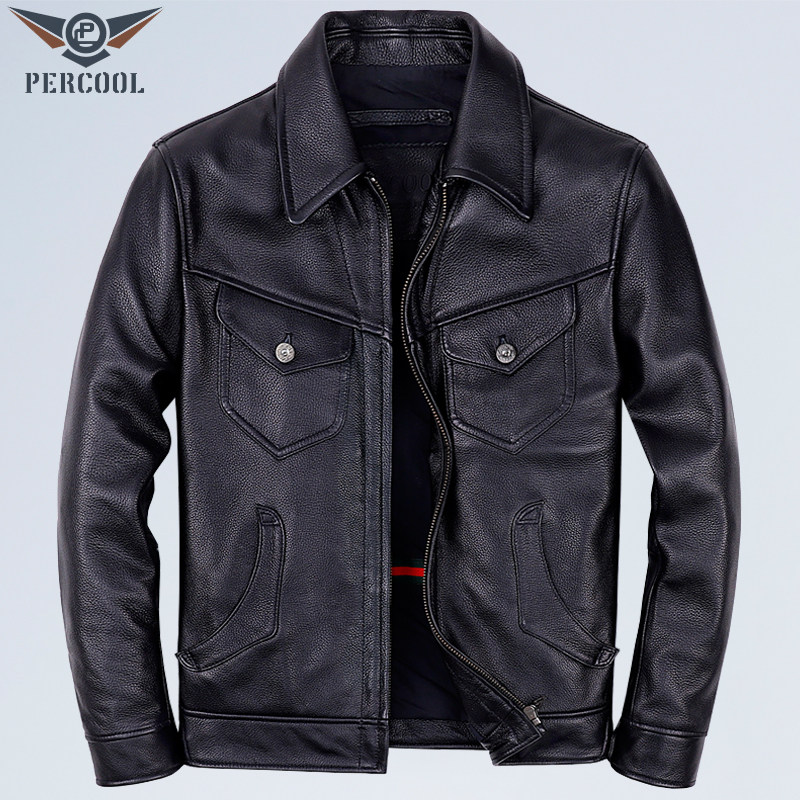 牛皮机车服外套男真皮皮衣秋冬季新款潮流高端商务休闲男士皮夹克