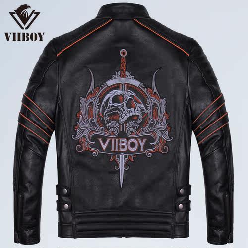 休闲VIIBOY韩版皮夹克机车立领