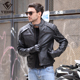 哈雷机车摩托皮衣真皮男压标骷髅头层牛皮立领短款 内胆皮夹克骑行