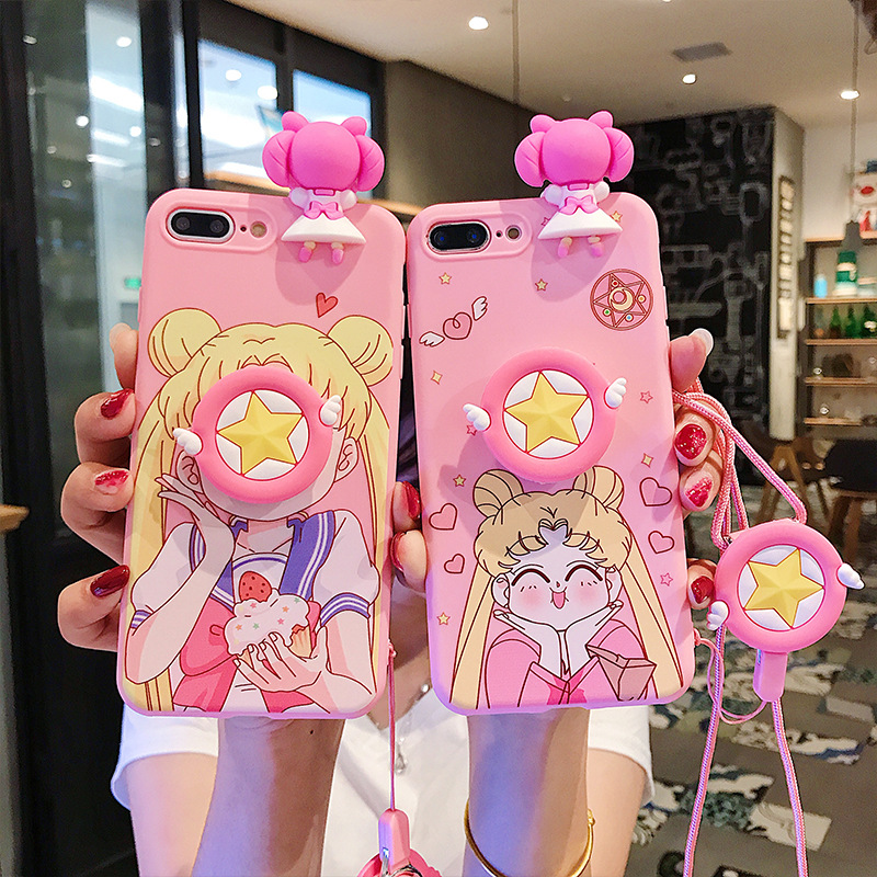 适用iPhonexsmax美少女趴趴支架手机壳苹果7/8plus软壳R17挂绳X23在类目 箱包皮具/热销女包/男包, 旅行箱中 - 来自Buy2taobao.com提供专业的淘宝代购服务