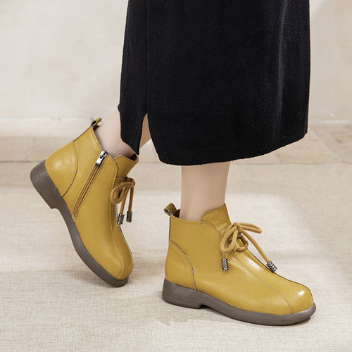 真皮牛皮马丁靴女短靴软底舒适