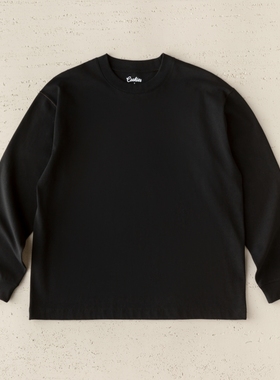 Cookies 美式270g重磅纯棉长袖t恤男纯黑宽松圆领体恤衫运动休闲