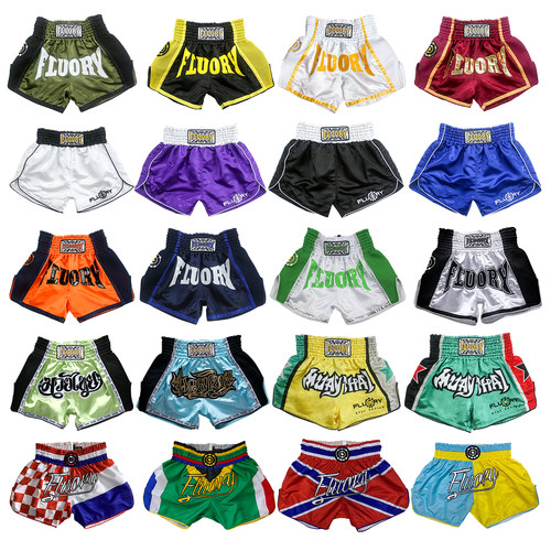 FLUORY搏击训练比赛泰拳拳击短裤男女休闲儿童散打拳击服断码清仓