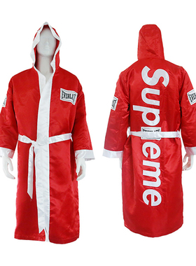 2025新款17FW supreme红色男女搏击格斗战袍 泰拳散打拳击服现货