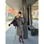 ACN 覆古格纹前开叉半身裙女休闲百搭时髦直筒裙 法式 2025冬季 新款