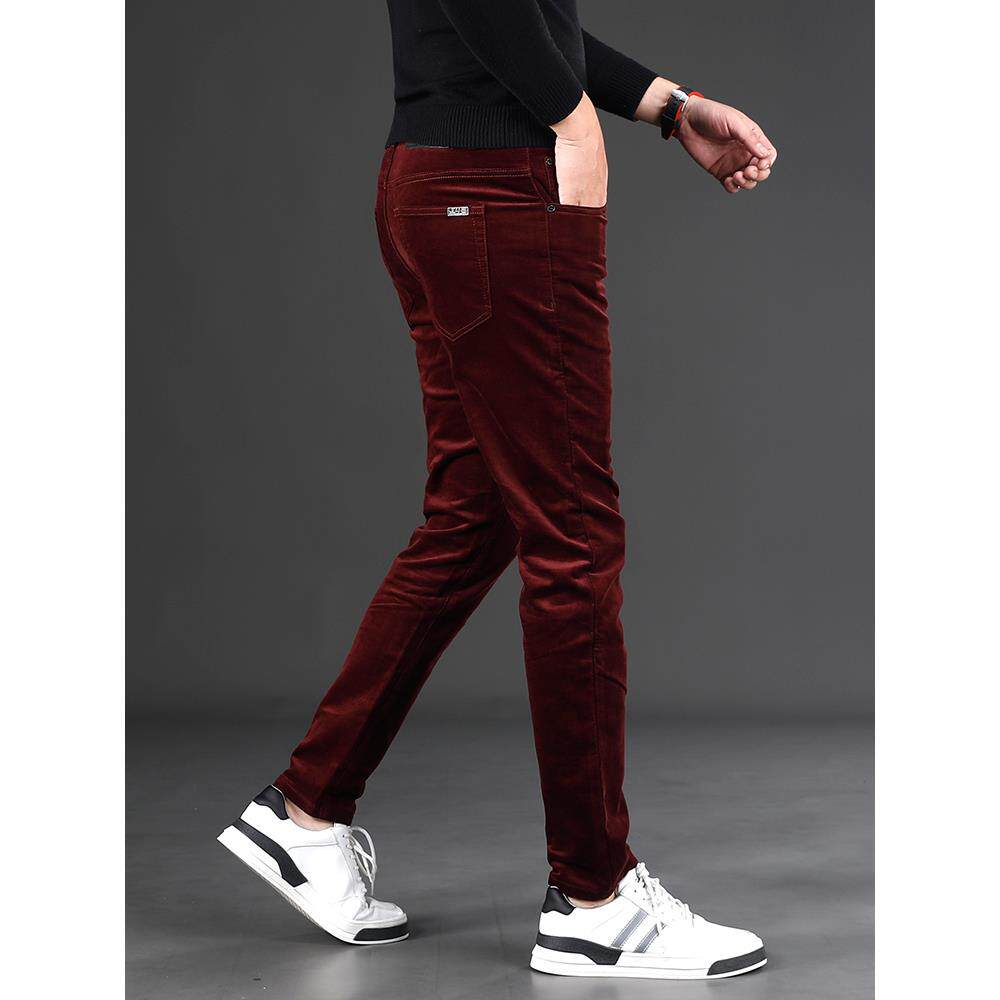 灯芯绒休闲裤男款欧货高端潮流秋冬新款时尚修身弹力显瘦轻奢长裤