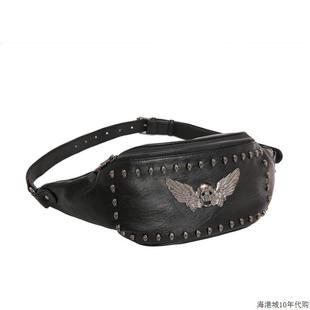 香港铆钉胸包韩版 铆钉腰包男女情侣小包 时尚 流行小胸包个性