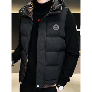 羽绒棉马甲男士新款秋冬季保暖外套加绒加厚运动外穿无袖坎肩马夹