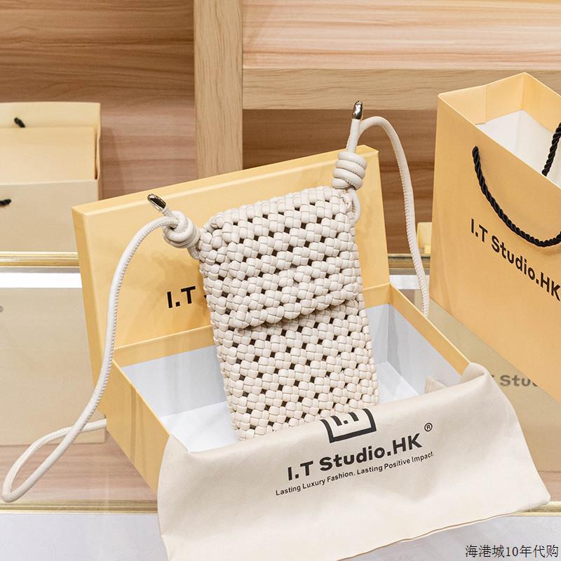 香港真皮编织手机包包女式2025新款夏季超火小包高级感单肩斜挎包
