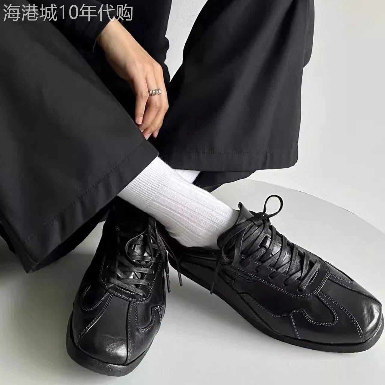 【高品质】男女同款休闲皮鞋水洗牛皮复古风做旧高级感德训鞋板鞋