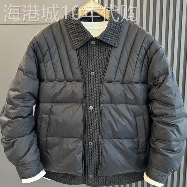 【香港&middot;尊荣定制】羽绒服假两件外套冬季男士翻领拼接纯色夹克