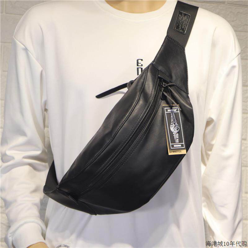 香港it真皮男士胸包日韩潮流大容量斜挎背包休闲个性斜跨腰包