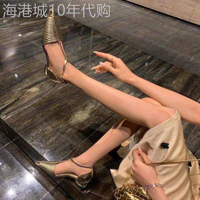 缪斯降临!小众设计师编织T型罗马鞋高级感包头凉鞋镂空粗跟女鞋