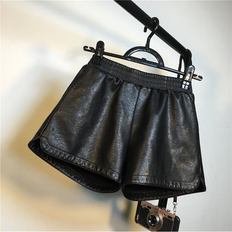 大码真皮加绒加厚短裤女秋冬 2025新款韩版阔腿裤外穿靴裤潮A字潮