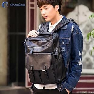 香港双肩包男士真皮商务大容量运动高级感暗袋旅行包休闲书包男包