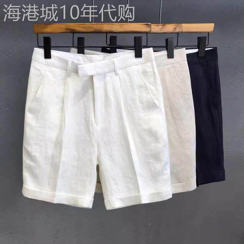 高端白色亚麻休闲短裤男士2026新款夏季薄款棉麻透气五分裤子男款