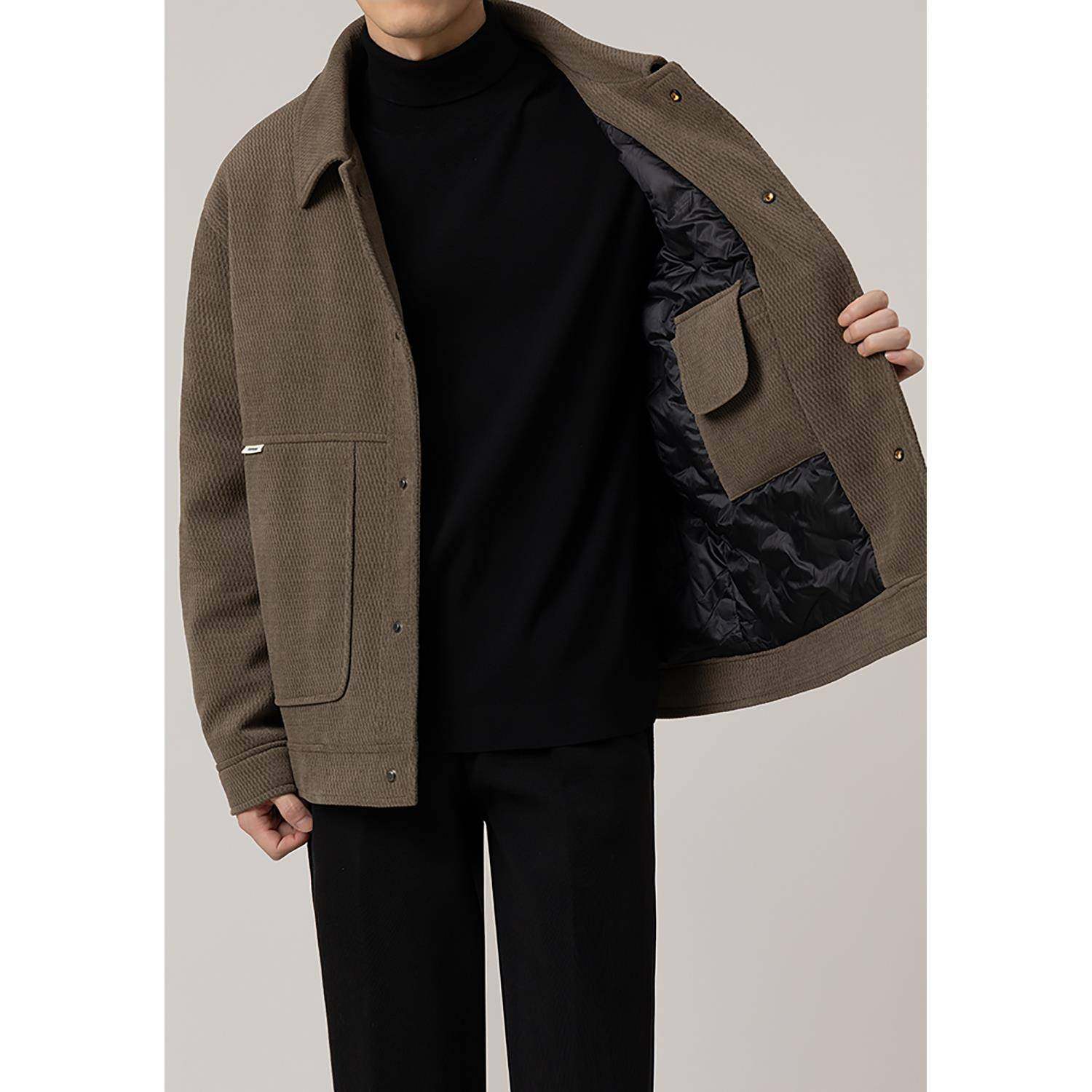 TWG秋冬季羽绒外套男士加厚休闲翻领2025新款高级感夹克男装潮流