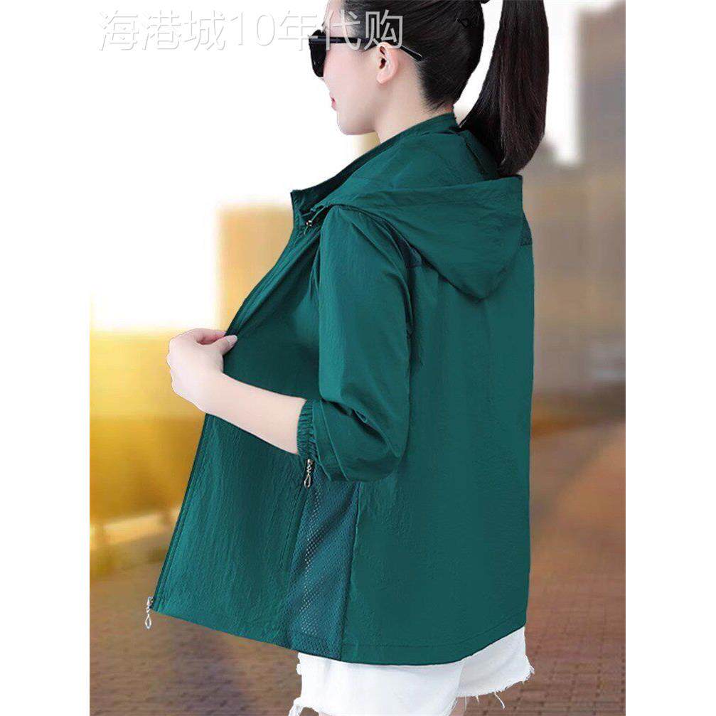 时尚品牌绿冰丝女士防晒服,防紫外线透气服,夏季新中年妈妈薄衬