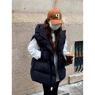 潮牌羽绒马甲女白鸭绒2025新款冬季韩版外穿马夹背心宽松坎肩外套