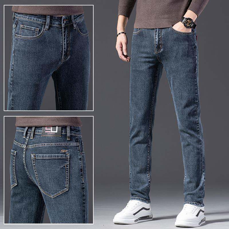 香港潮牌牛仔裤男修身直筒春季男士高端百搭商务正装外穿弹力长裤