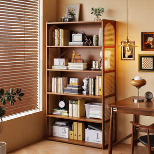 简易书架落地置物架多层学生家用书柜玩具杂物储物柜一体靠墙收纳