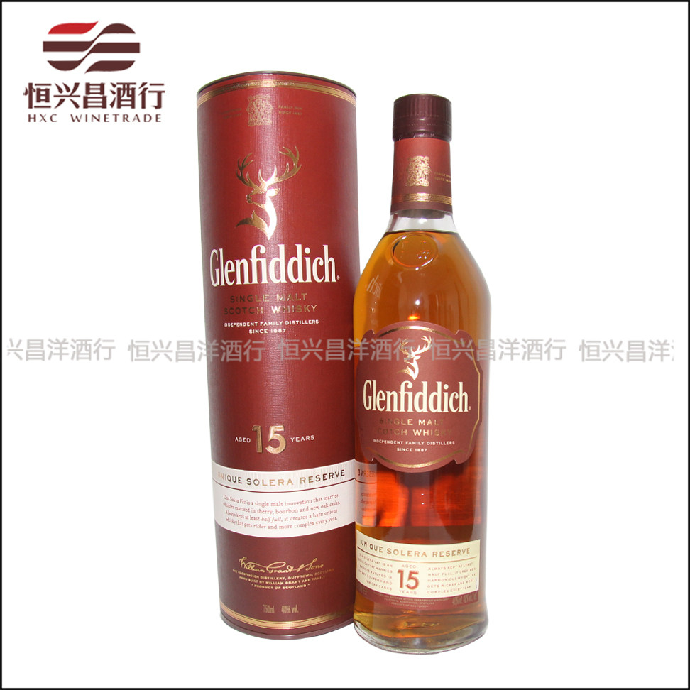 洋酒 格兰菲迪 15年单一麦芽苏格兰威士忌700ml 英国原装进口烈酒