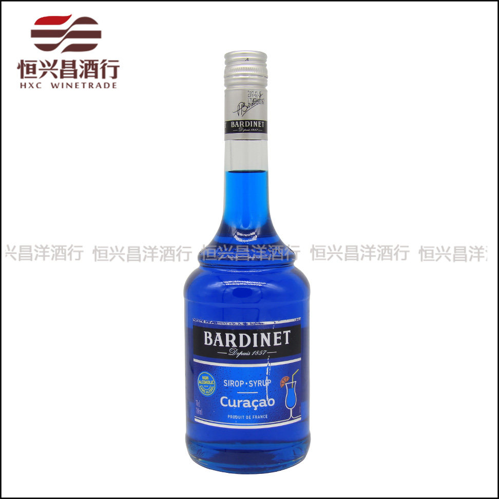 必得利蓝橙味糖浆 700ml Bardinet 蓝柑橘蓝香橙  调酒鸡尾酒糖浆