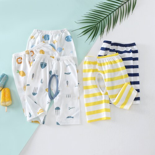 宝宝夏季纯棉七分裤休闲裤