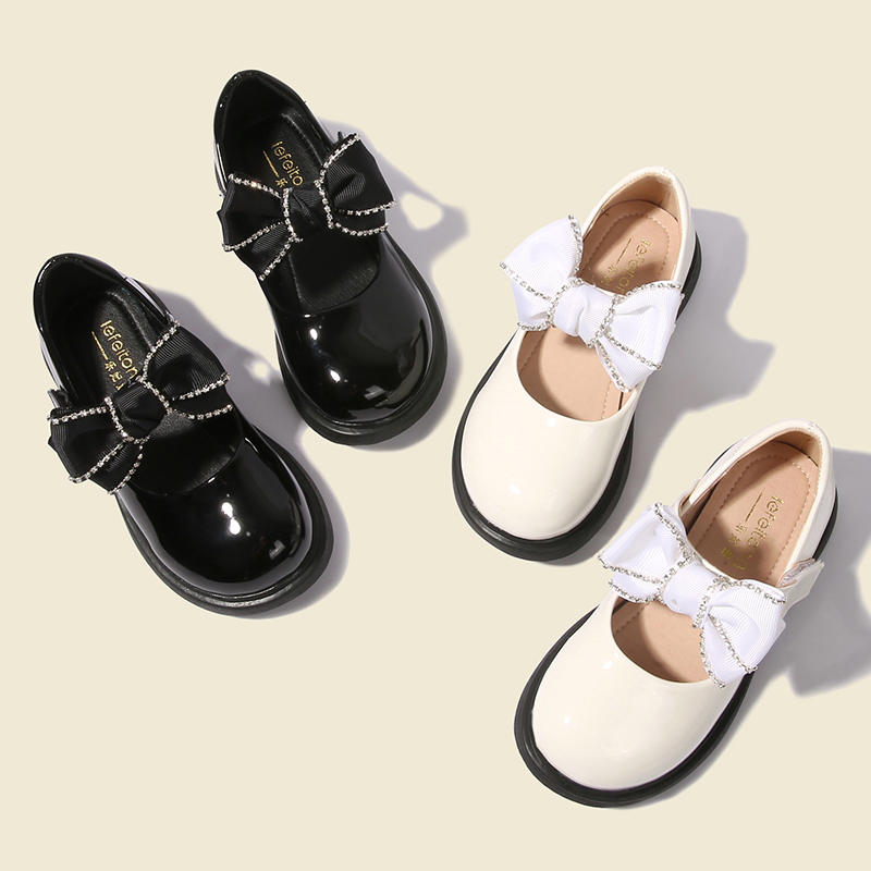 英伦女童黑色皮鞋学生校园演出鞋表演鞋大童公主鞋小皮鞋儿童单鞋