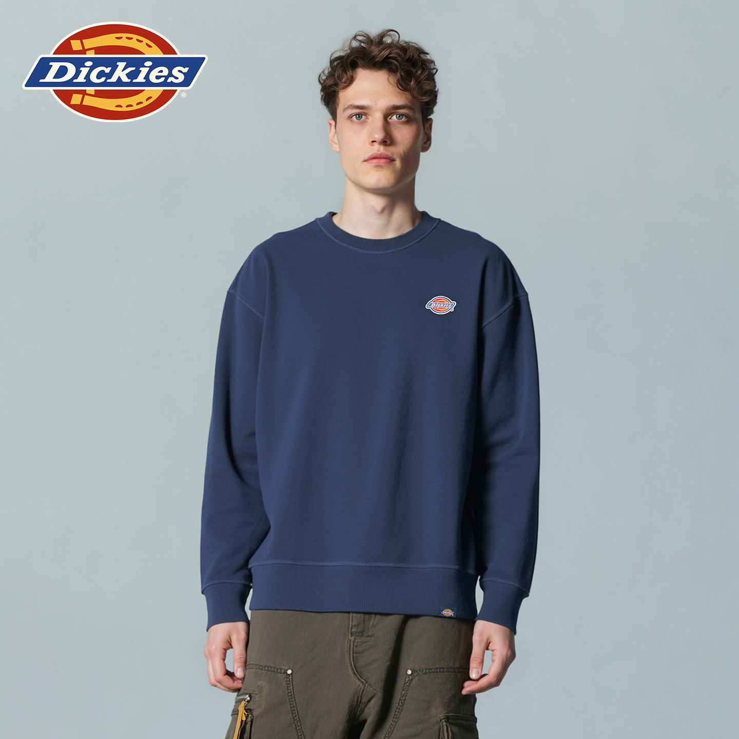 Dickies帝酷适26秋冬新色logo贴布绣美式圆领毛圈卫衣宽松情侣款