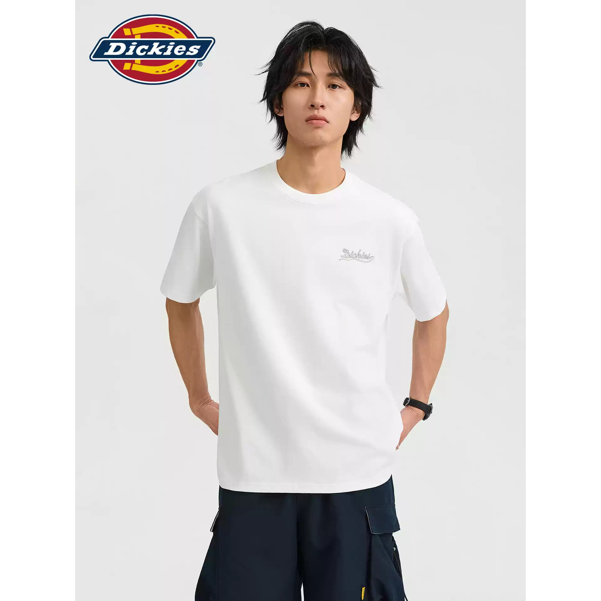 Dickies帝酷适宽松休闲上衣男生圆领印花百搭半袖t恤衫男女情侣