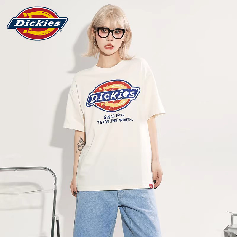 Dickies帝酷适纯棉短袖常规宽松情侣款T恤2026年夏季蜡笔画印花