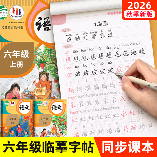 2026新版六年级上下册同步练字帖