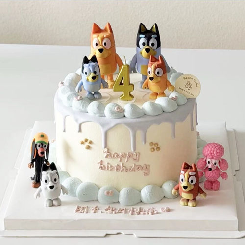 小狗布鲁一宾果班底特蛋糕装饰摆件公仔儿童宝宝生日烘焙装扮配件