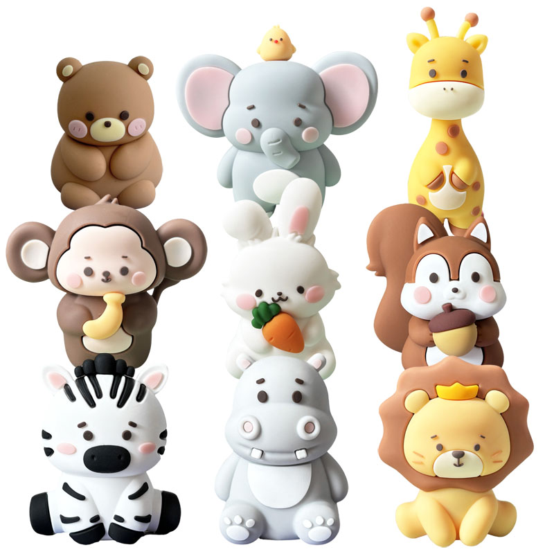 卡通软胶动物蛋糕装饰摆件