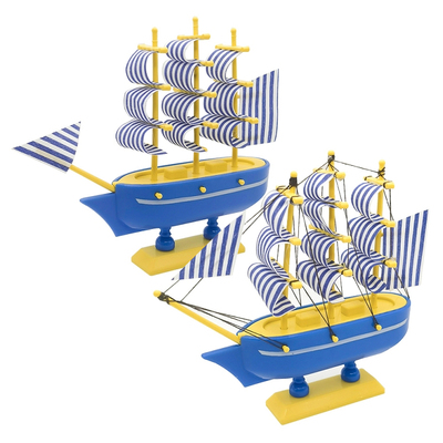 塑料帆船生日蛋糕装饰摆件