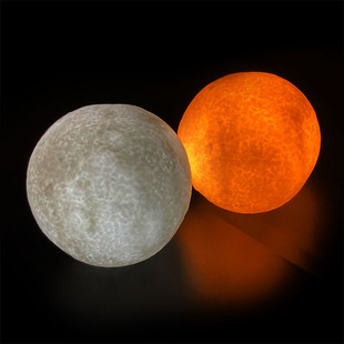 扮用品 发光月球小夜灯 搪胶月亮星空情景生日蛋糕装 饰摆件 烘焙装