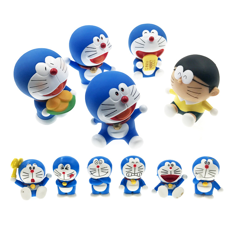 叮当猫卡通摆件套装公仔机器猫