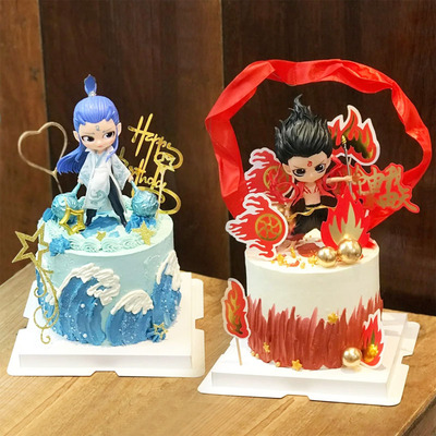 大号哪吒敖丙三太子蛋糕装饰摆件公仔儿童生日烘焙装扮卡通人偶