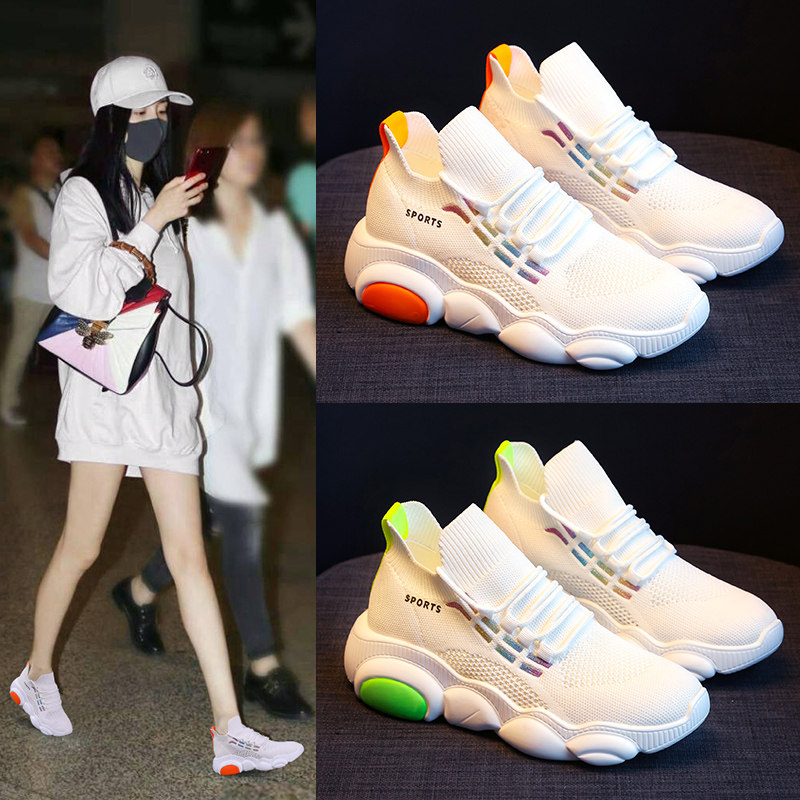 2024新款女鞋春夏网红鞋透气小白鞋女鞋时尚百搭休闲运动鞋跑步鞋