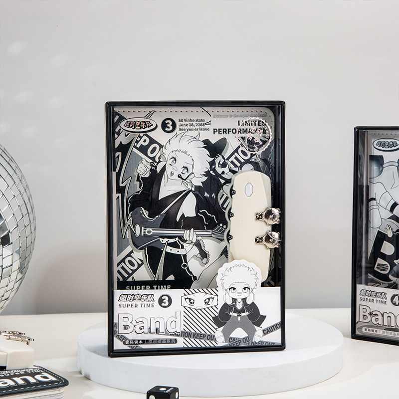 小蓝朋友创意密码锁活页手帐本文艺精致带锁扣日记本记事本简约小清新