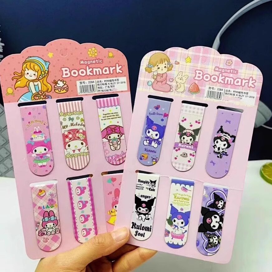创意卡通可爱磁性书签磁吸双面书签夹小学生用可爱高颜值少女心ins精致阅读书夹学习文具班级奖励礼品小礼物